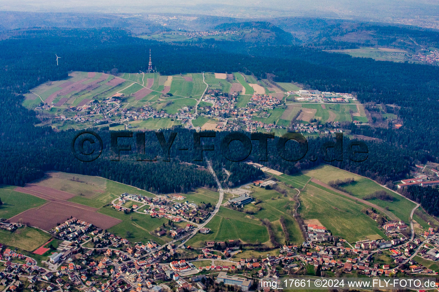 Oblique view of Schömberg in the state Baden-Wuerttemberg, Germany