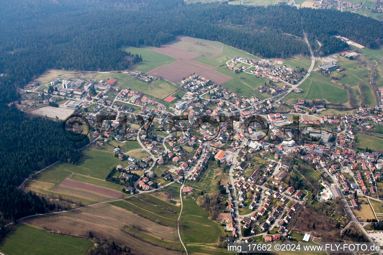 Schömberg in the state Baden-Wuerttemberg, Germany from above