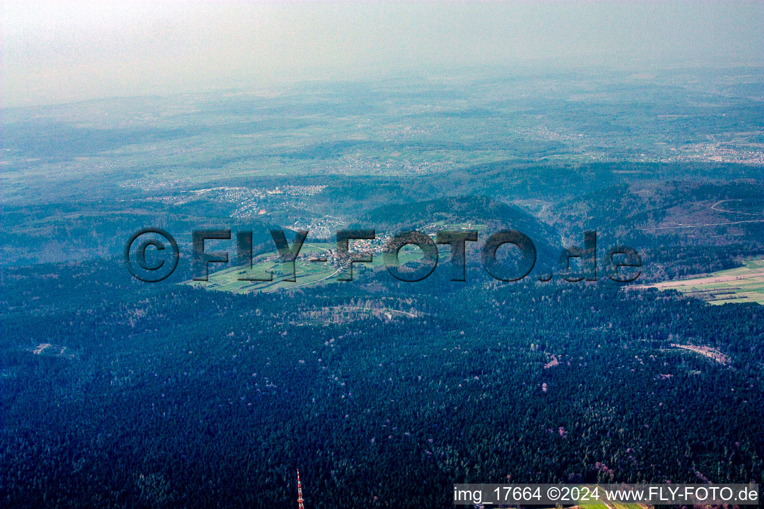 Aerial view of Langenbrand in the state Baden-Wuerttemberg, Germany