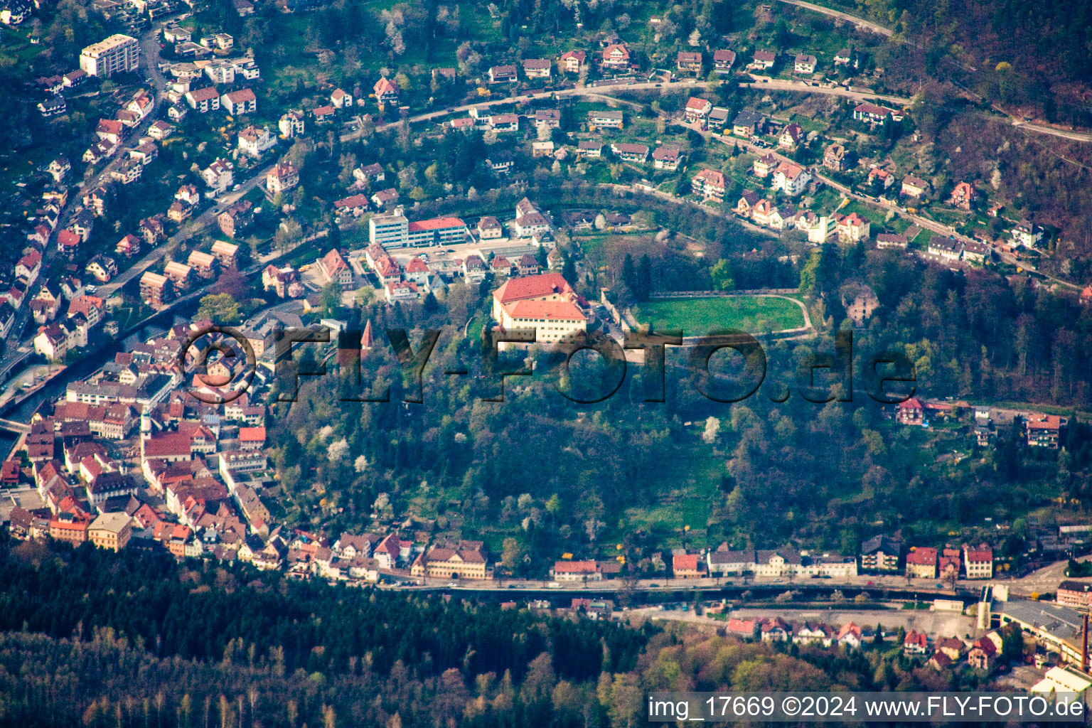 Oblique view of Neuenbürg in the state Baden-Wuerttemberg, Germany