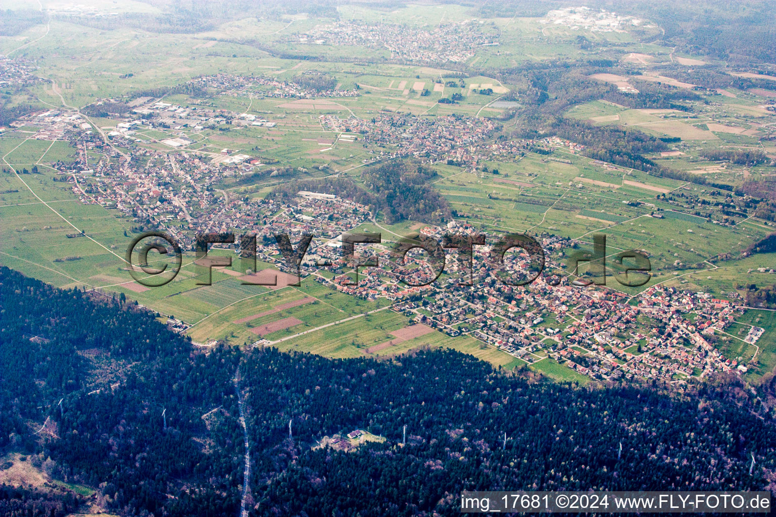 Aerial view of District Conweiler in Straubenhardt in the state Baden-Wuerttemberg, Germany