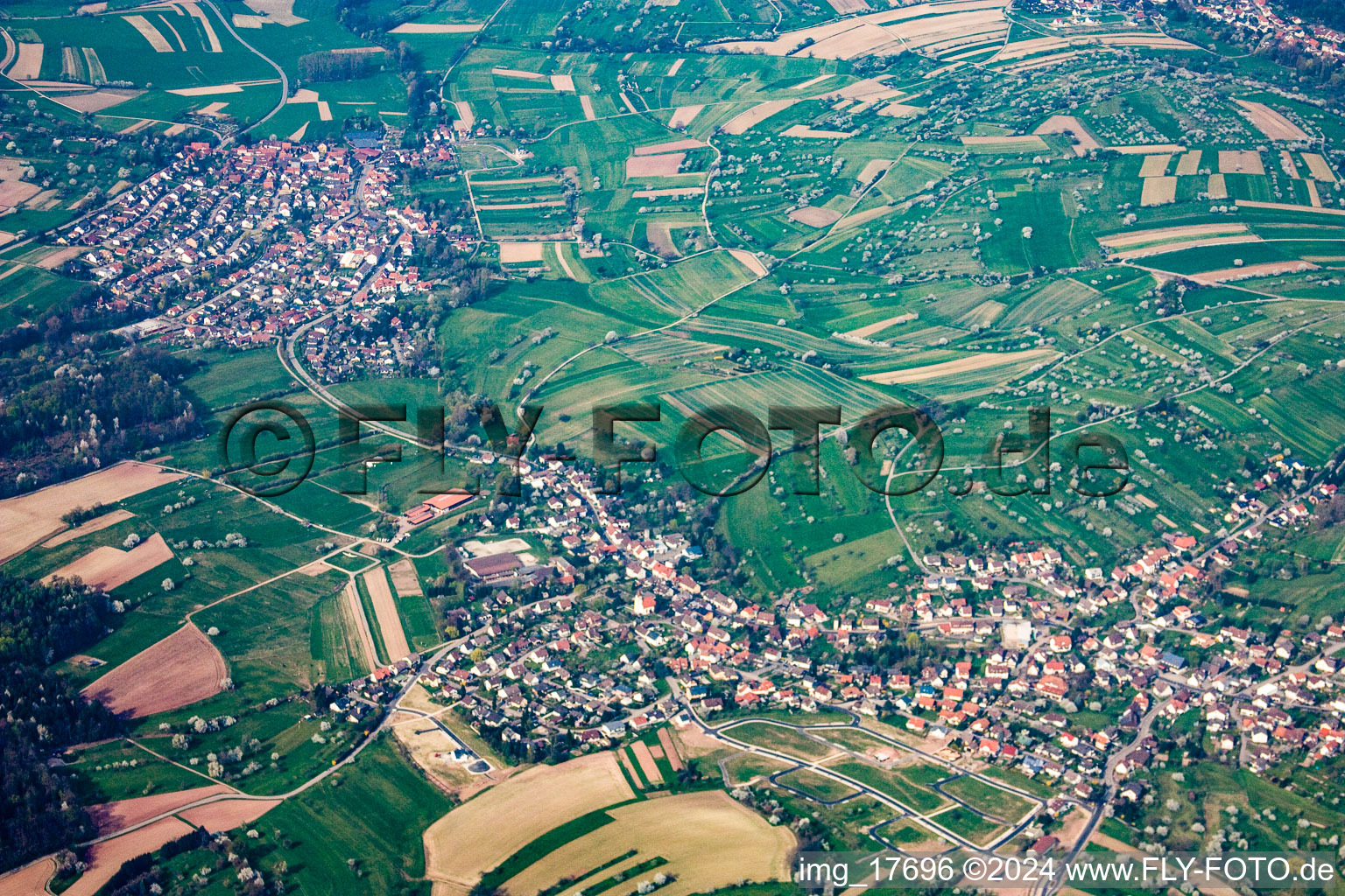 Aerial photograpy of District Ottenhausen in Straubenhardt in the state Baden-Wuerttemberg, Germany