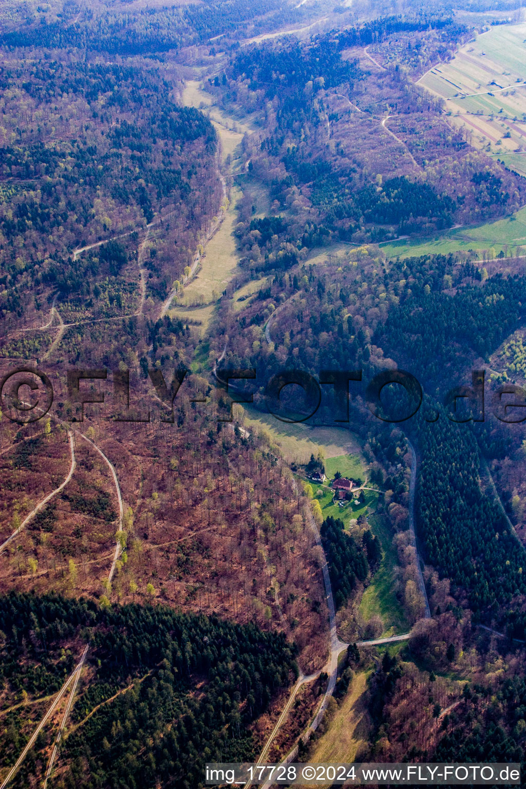 Aerial photograpy of Marxzell in the state Baden-Wuerttemberg, Germany