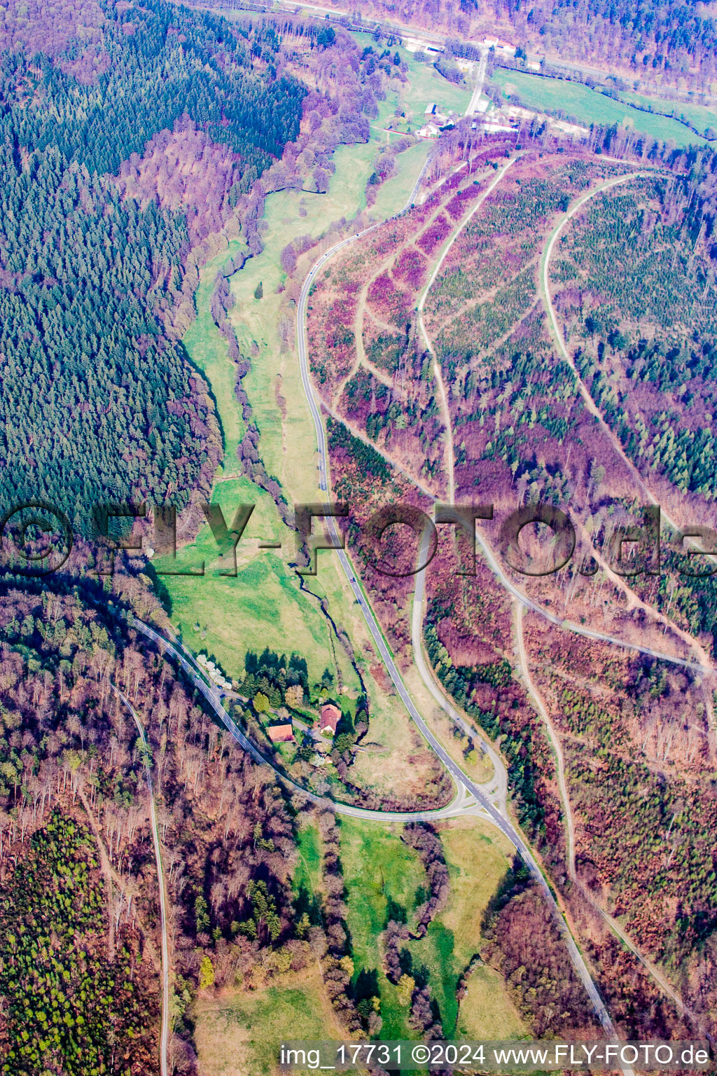 Aerial photograpy of District Burbach in Marxzell in the state Baden-Wuerttemberg, Germany