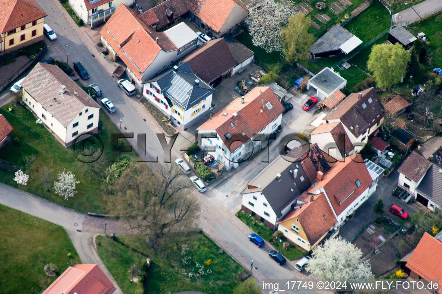 District Schöllbronn in Ettlingen in the state Baden-Wuerttemberg, Germany from the plane