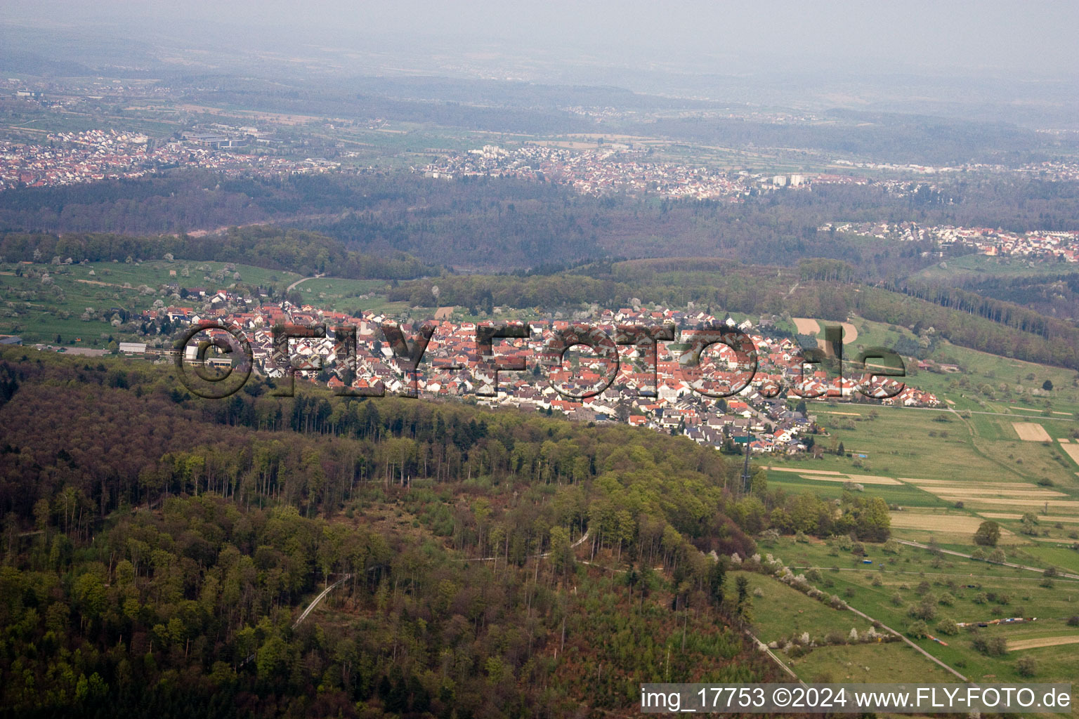 District Spessart in Ettlingen in the state Baden-Wuerttemberg, Germany out of the air