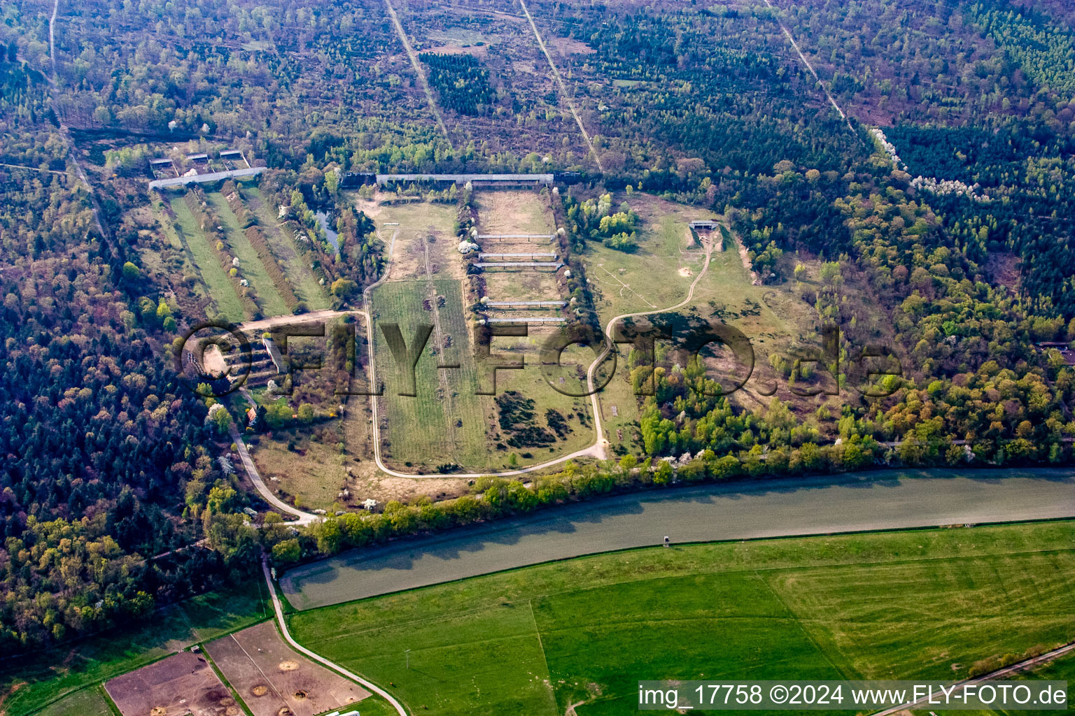 Shooting range in the district Silberstreifen in Rheinstetten in the state Baden-Wuerttemberg, Germany