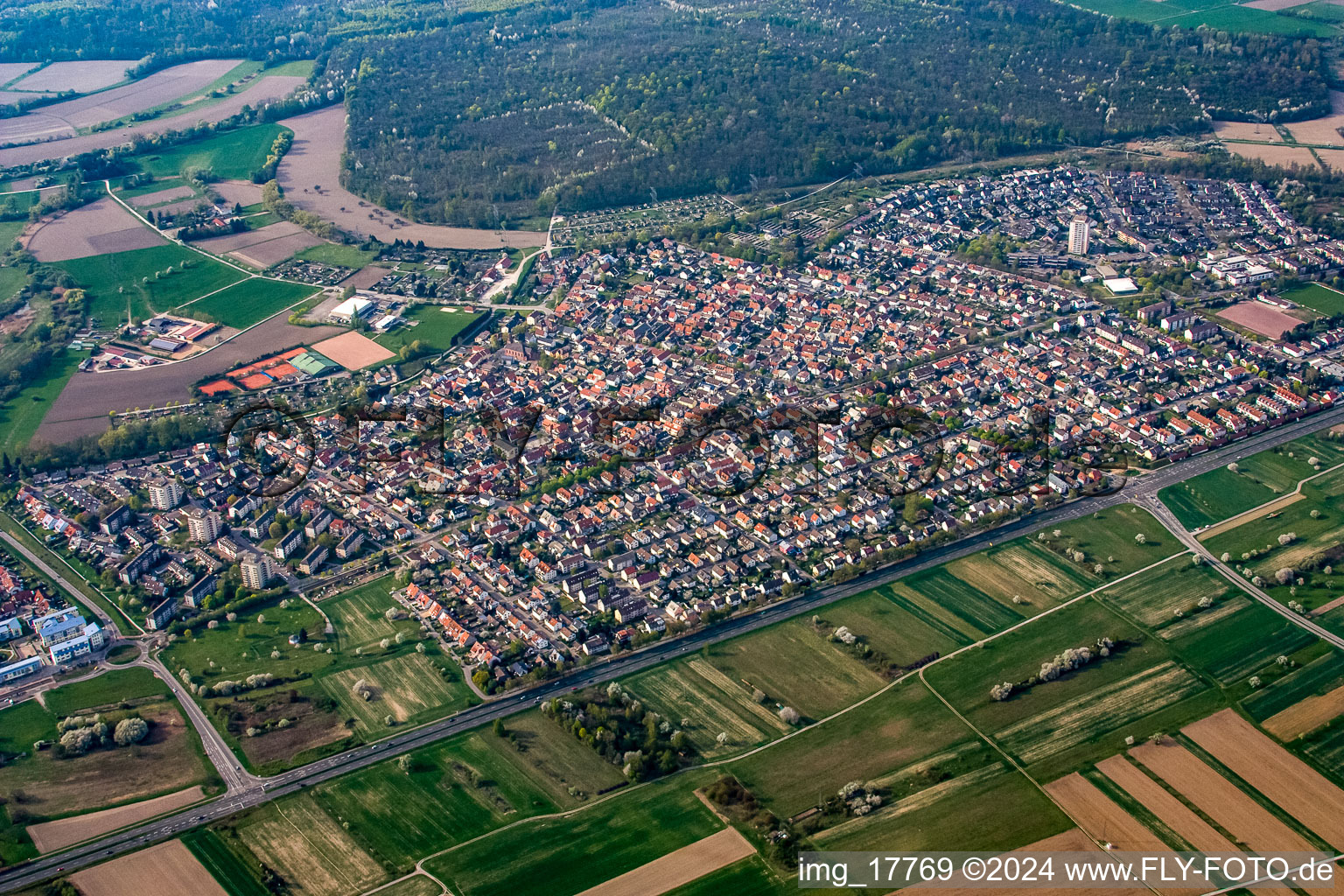 District Mörsch in Rheinstetten in the state Baden-Wuerttemberg, Germany