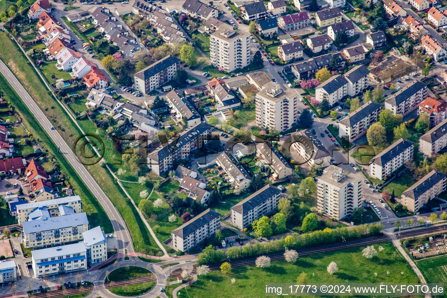 Oberfeldstr in the district Forchheim in Rheinstetten in the state Baden-Wuerttemberg, Germany