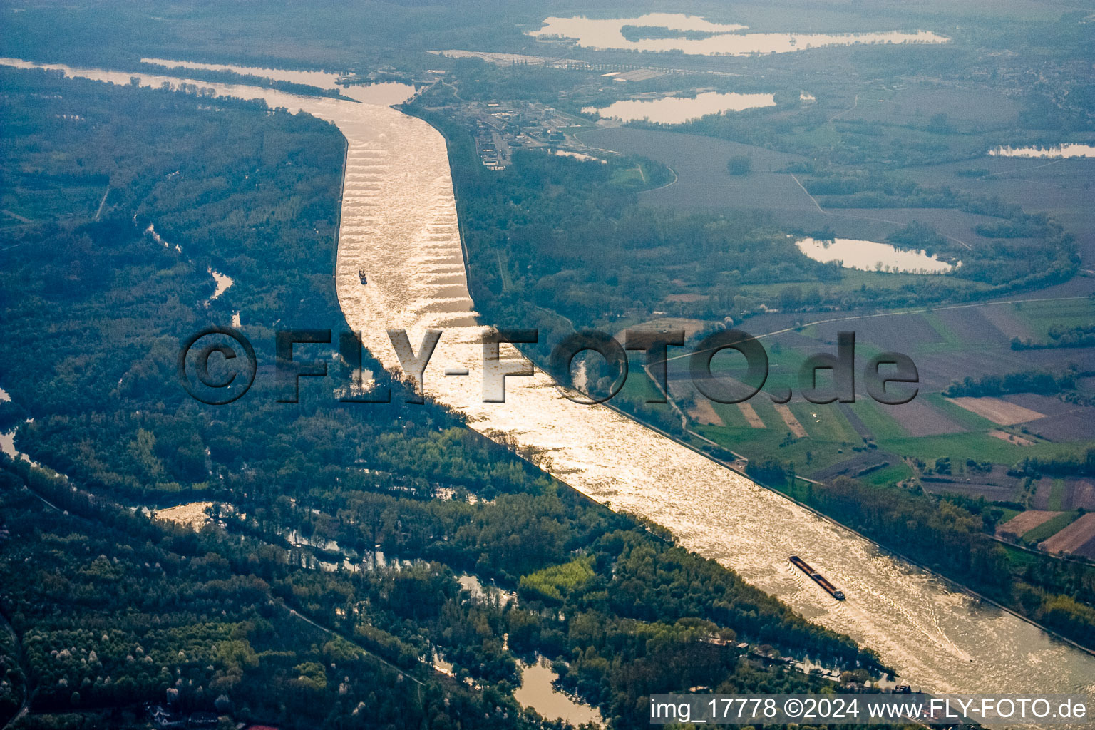 Rhine to the south in the district Forchheim in Rheinstetten in the state Baden-Wuerttemberg, Germany