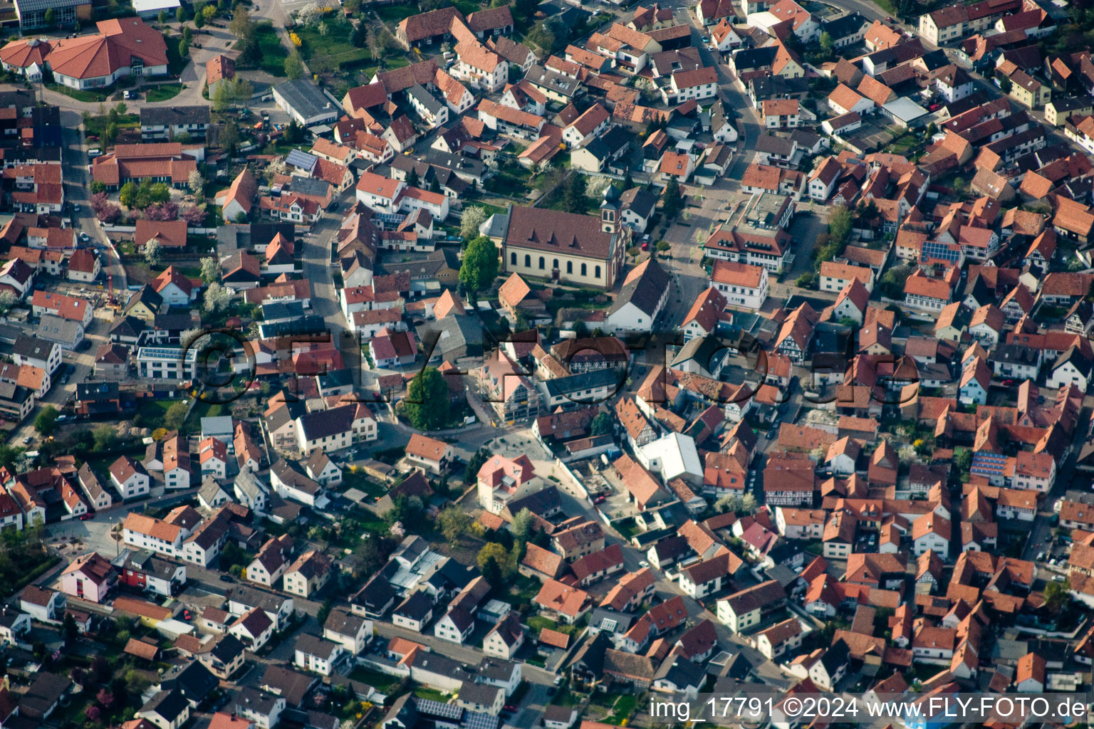 Neuburg in the state Rhineland-Palatinate, Germany viewn from the air