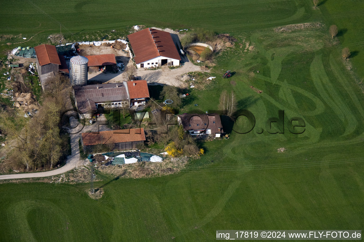 Aerial view of Zellsee in the state Bavaria, Germany