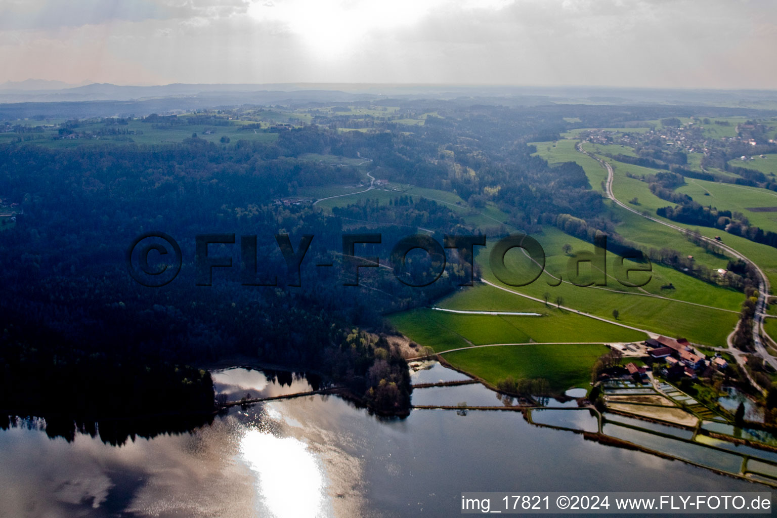 Aerial photograpy of Zellsee in the state Bavaria, Germany