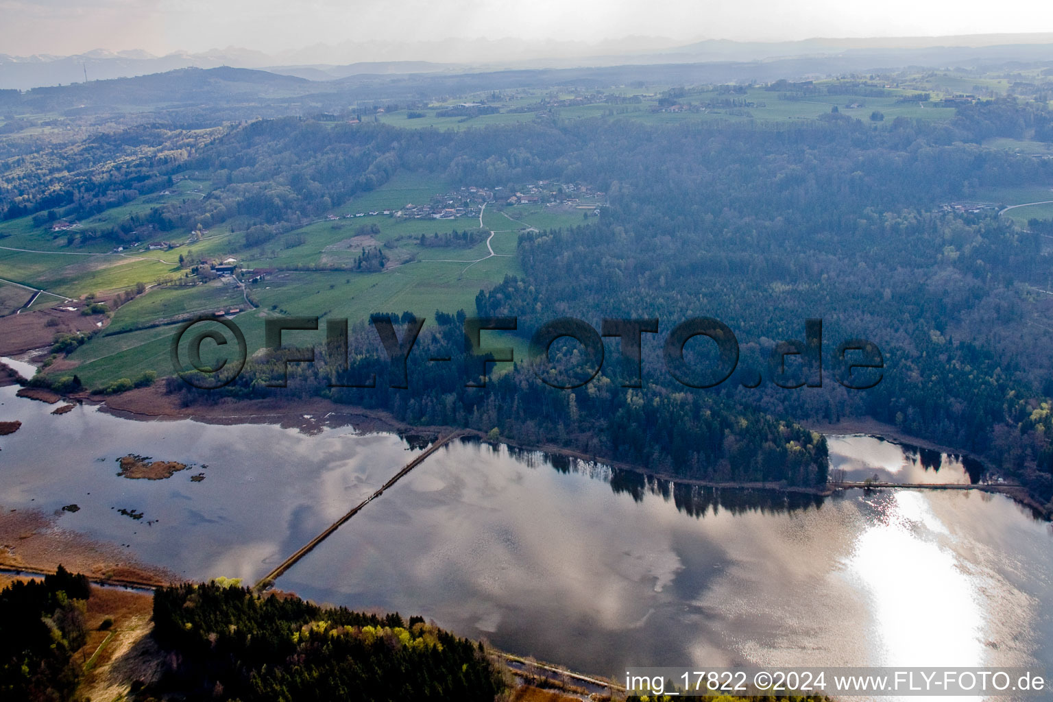 Oblique view of Zellsee in the state Bavaria, Germany