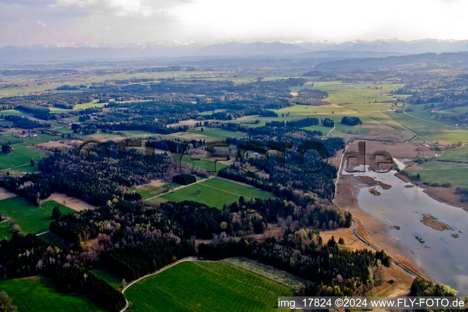 Zellsee in the state Bavaria, Germany from above