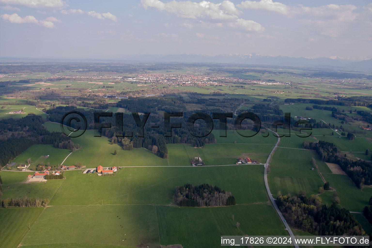 Zellsee in the state Bavaria, Germany seen from above