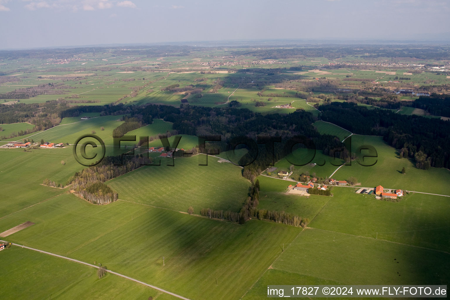 Zellsee in the state Bavaria, Germany from the plane