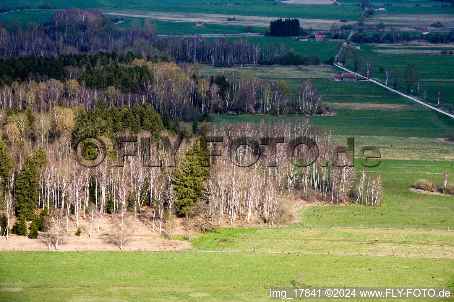 Aerial photograpy of Raisting in the state Bavaria, Germany