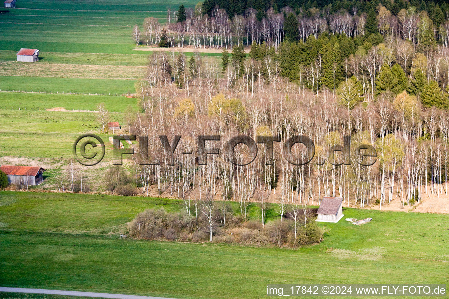 Oblique view of Raisting in the state Bavaria, Germany