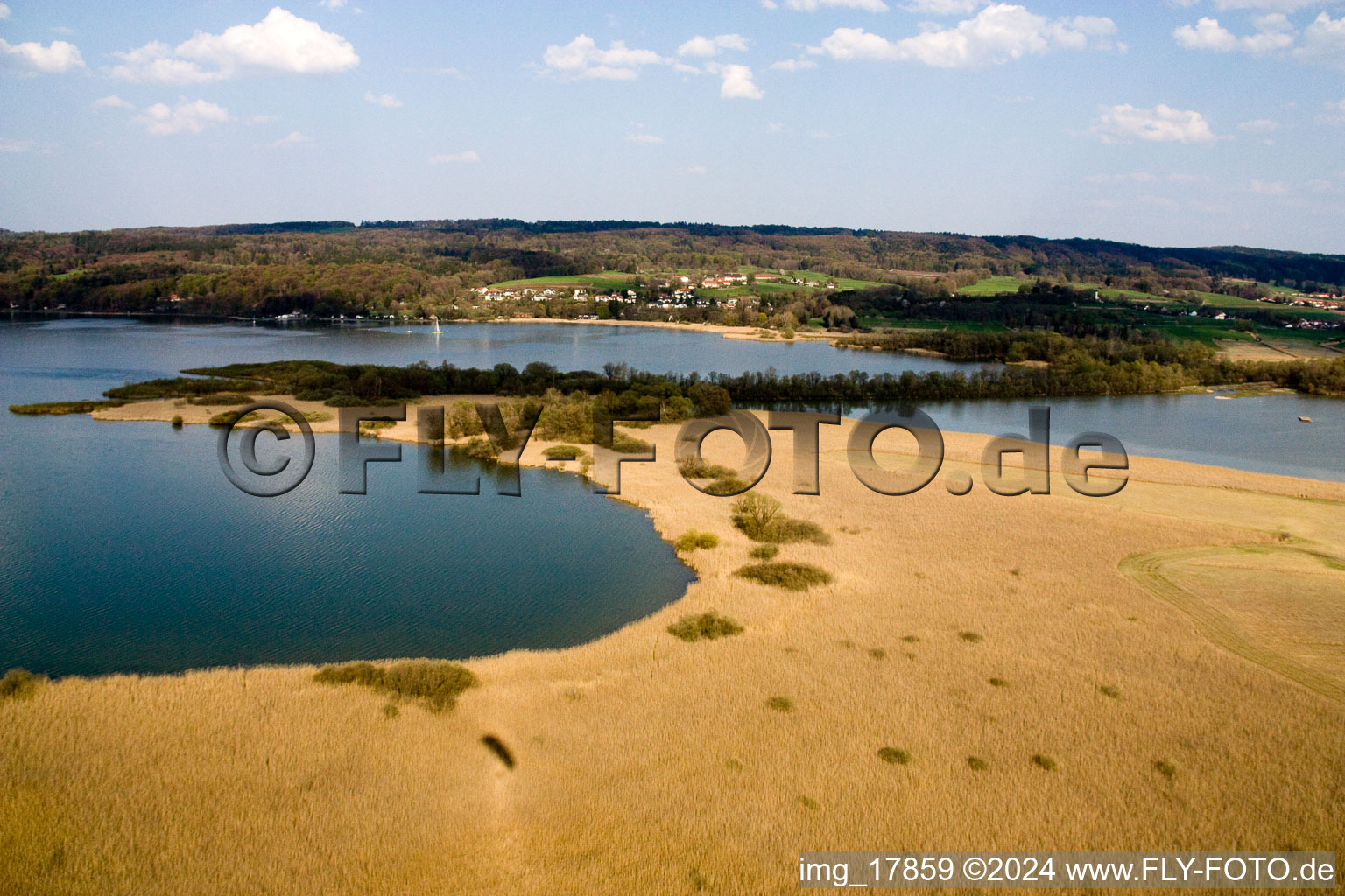 Ammersee, south shore in Fischen in the state Bavaria, Germany