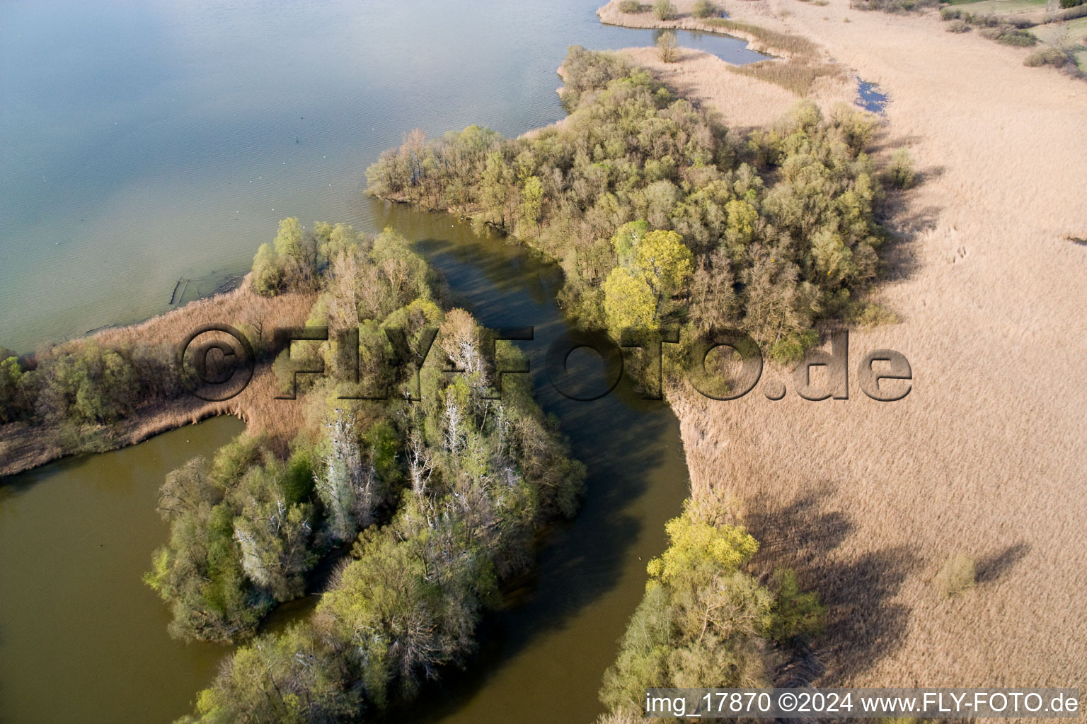 Oblique view of At Lake Ammersee in Fischen in the state Bavaria, Germany