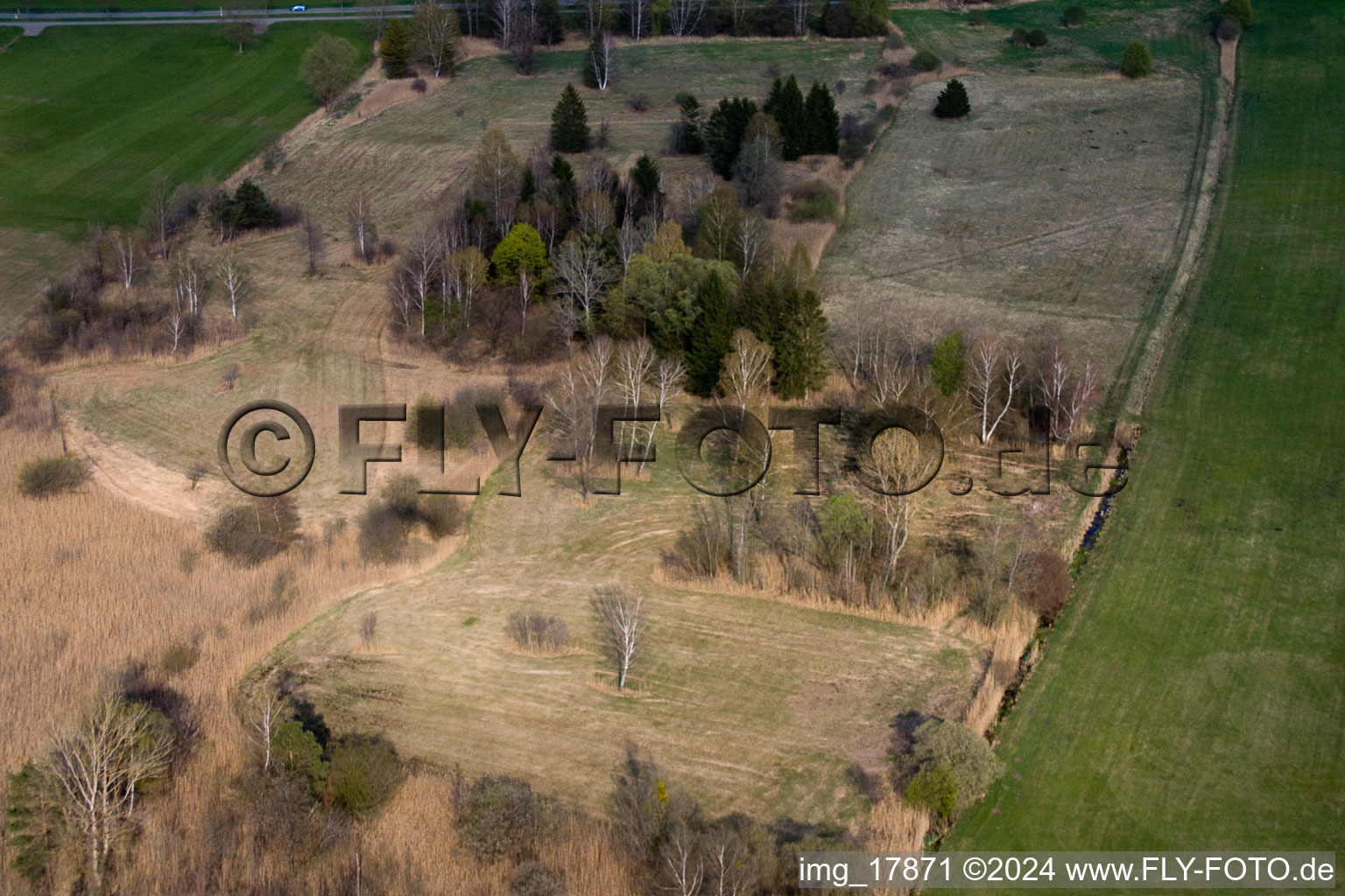 At Lake Ammersee in Fischen in the state Bavaria, Germany from above