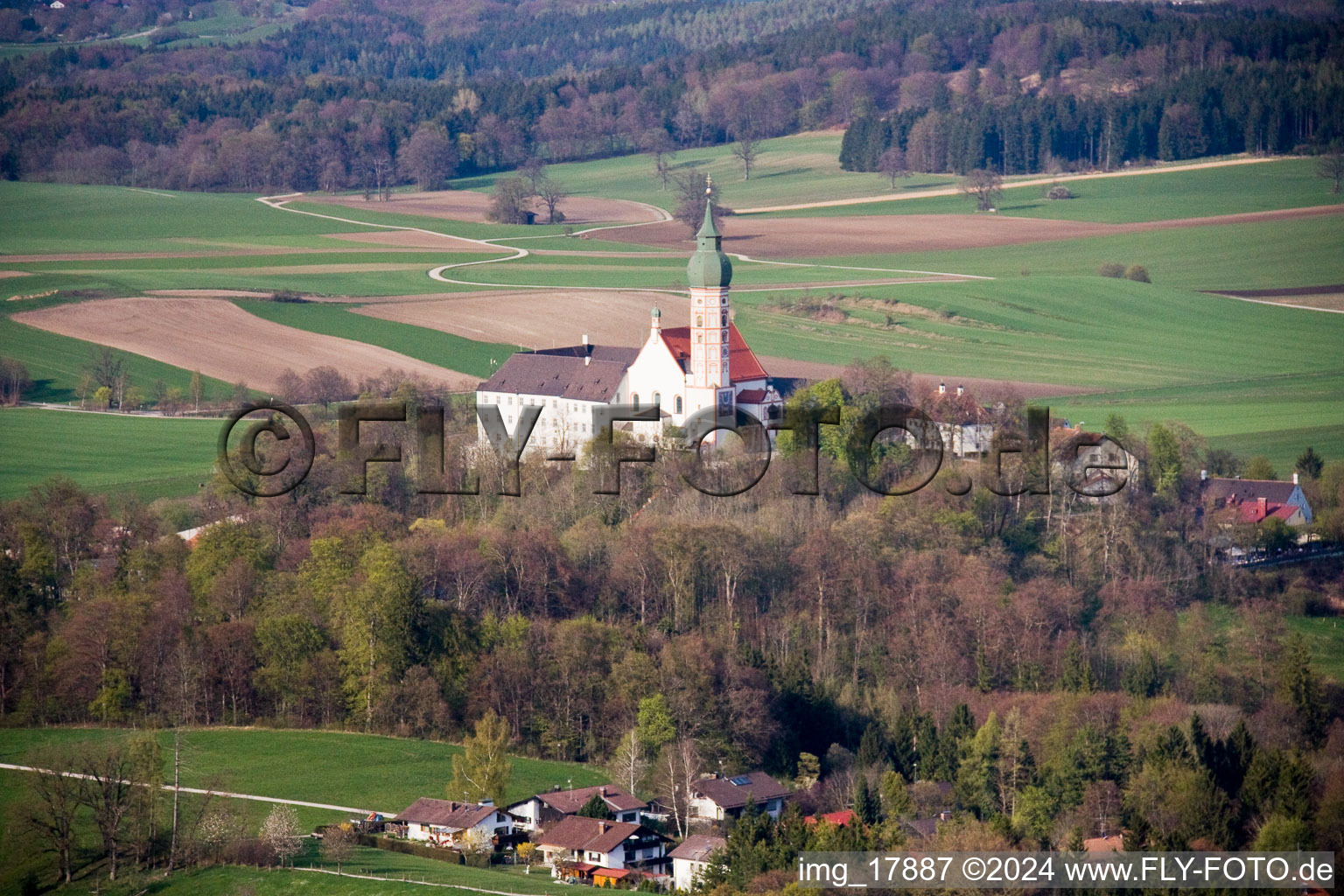 Complex of buildings of the monastery Andechs in the district Erling in Andechs in the state Bavaria