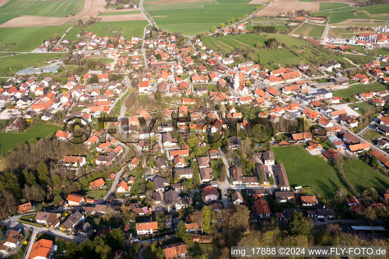 Village view in the district Erling in Andechs in the state Bavaria