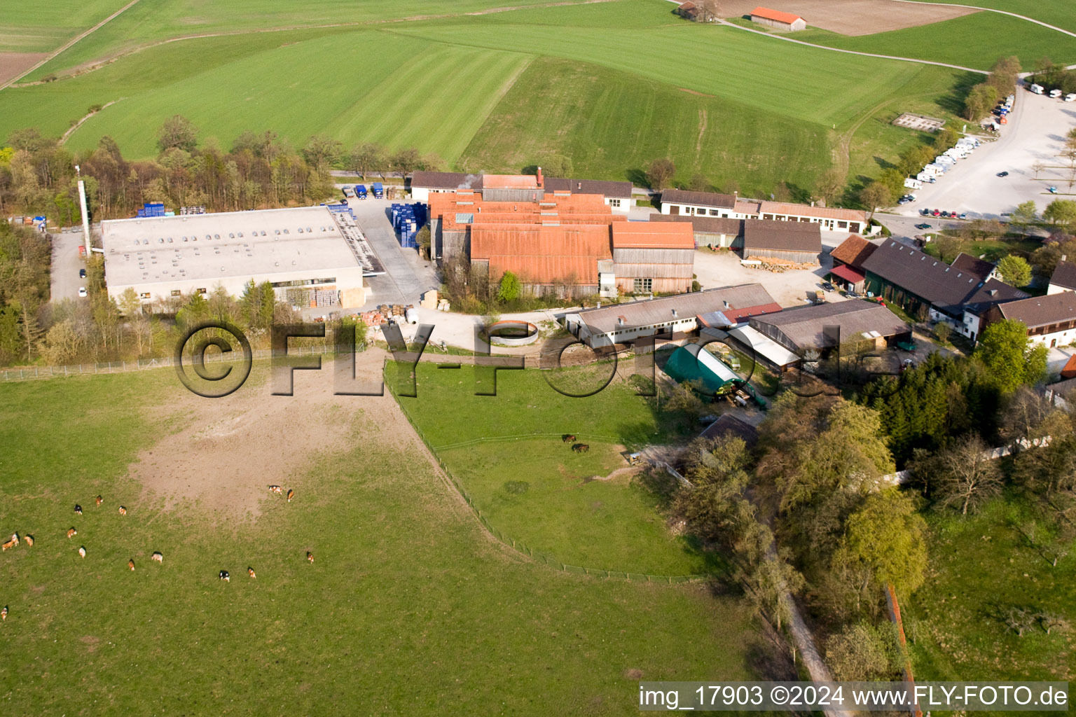 Drone recording of Monastery Brewery in Andechs in the state Bavaria, Germany