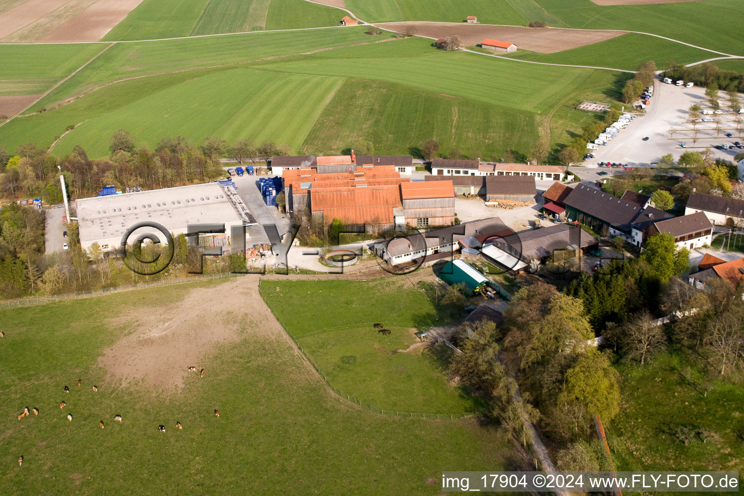 Drone image of Monastery Brewery in Andechs in the state Bavaria, Germany