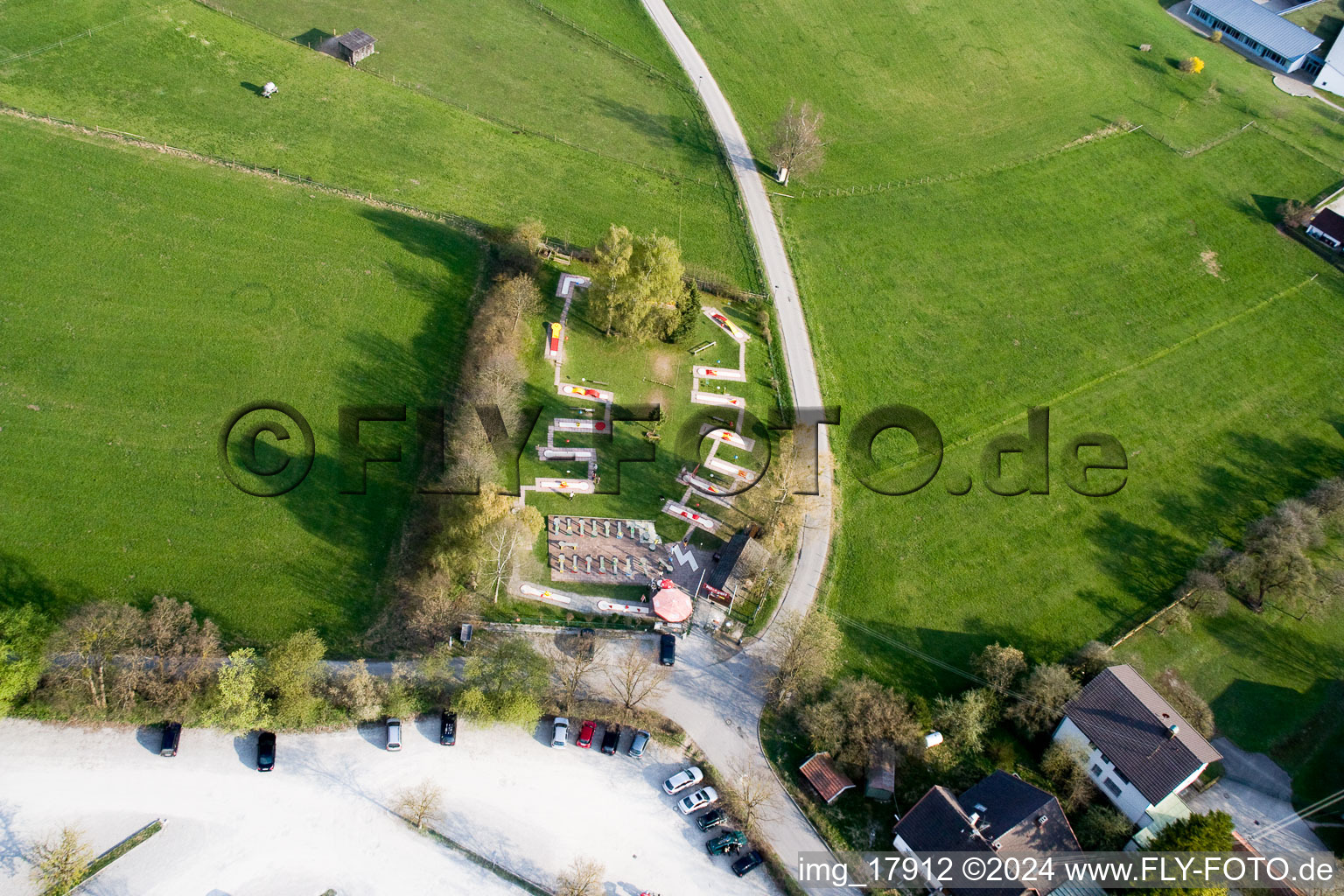 Aerial view of Andechs in the state Bavaria, Germany