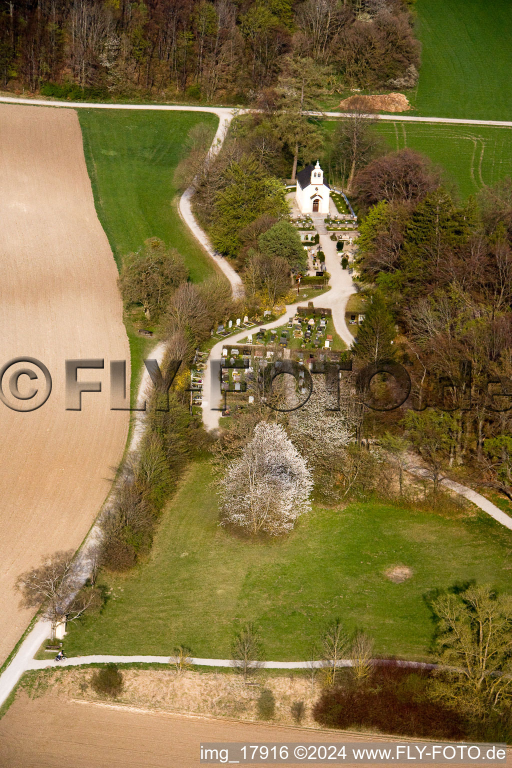 Cemetery and Peace Chapel in the district Erling in Andechs in the state Bavaria, Germany