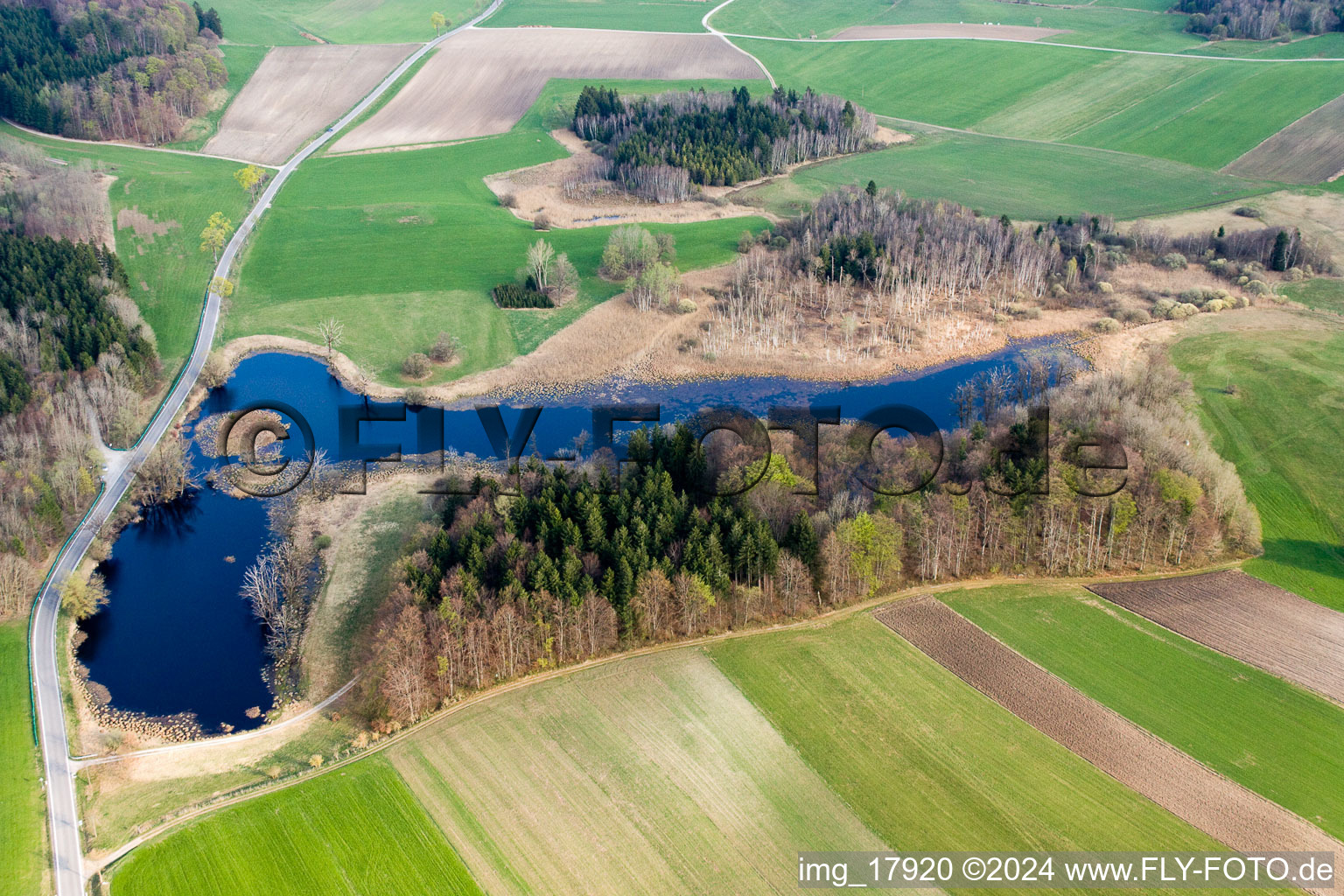 Riparian areas on the lake area of Seacht'n in Andechs in the state Bavaria