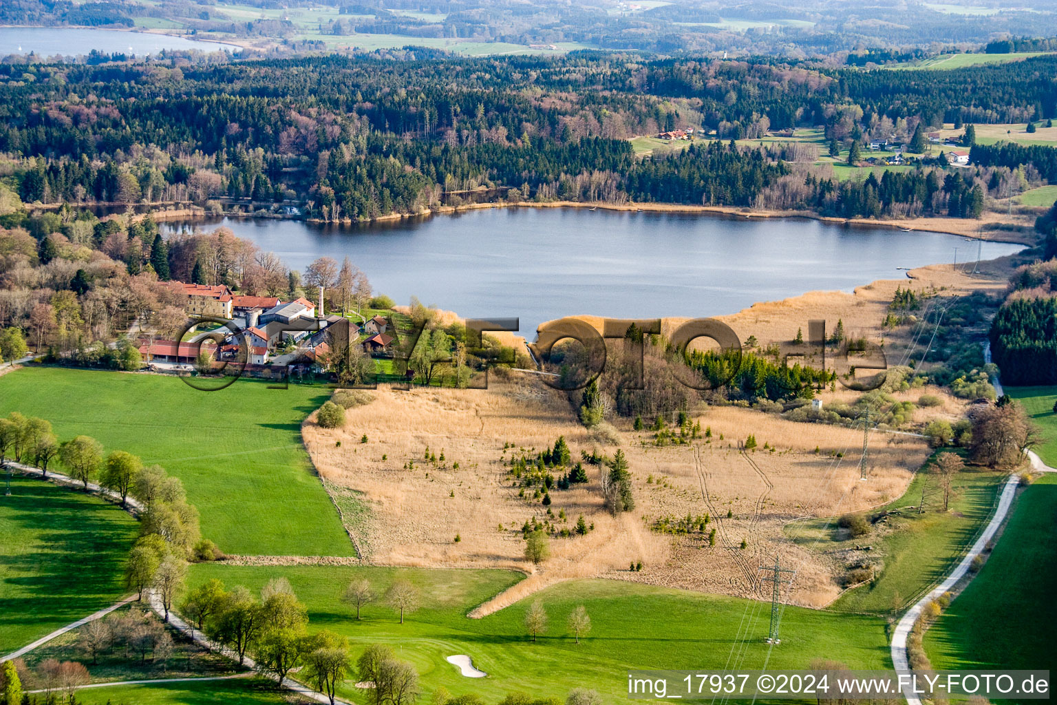 Oblique view of Traubing in the state Bavaria, Germany