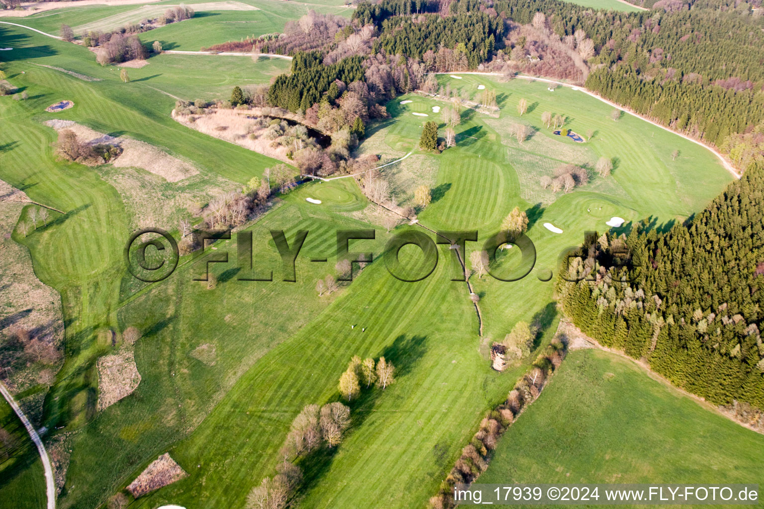 Aerial view of Grounds of the Golf course at Golf-Club Tutzing in Tutzing in the state Bavaria, Germany