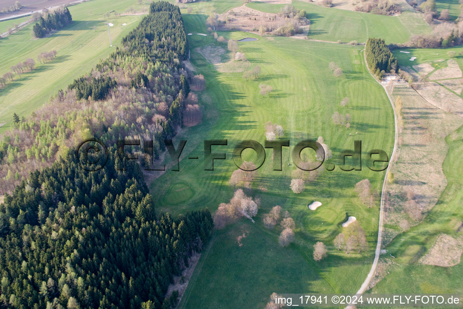 Aerial view of Grounds of the Golf course at Golf-Club Tutzing in Tutzing in the state Bavaria, Germany