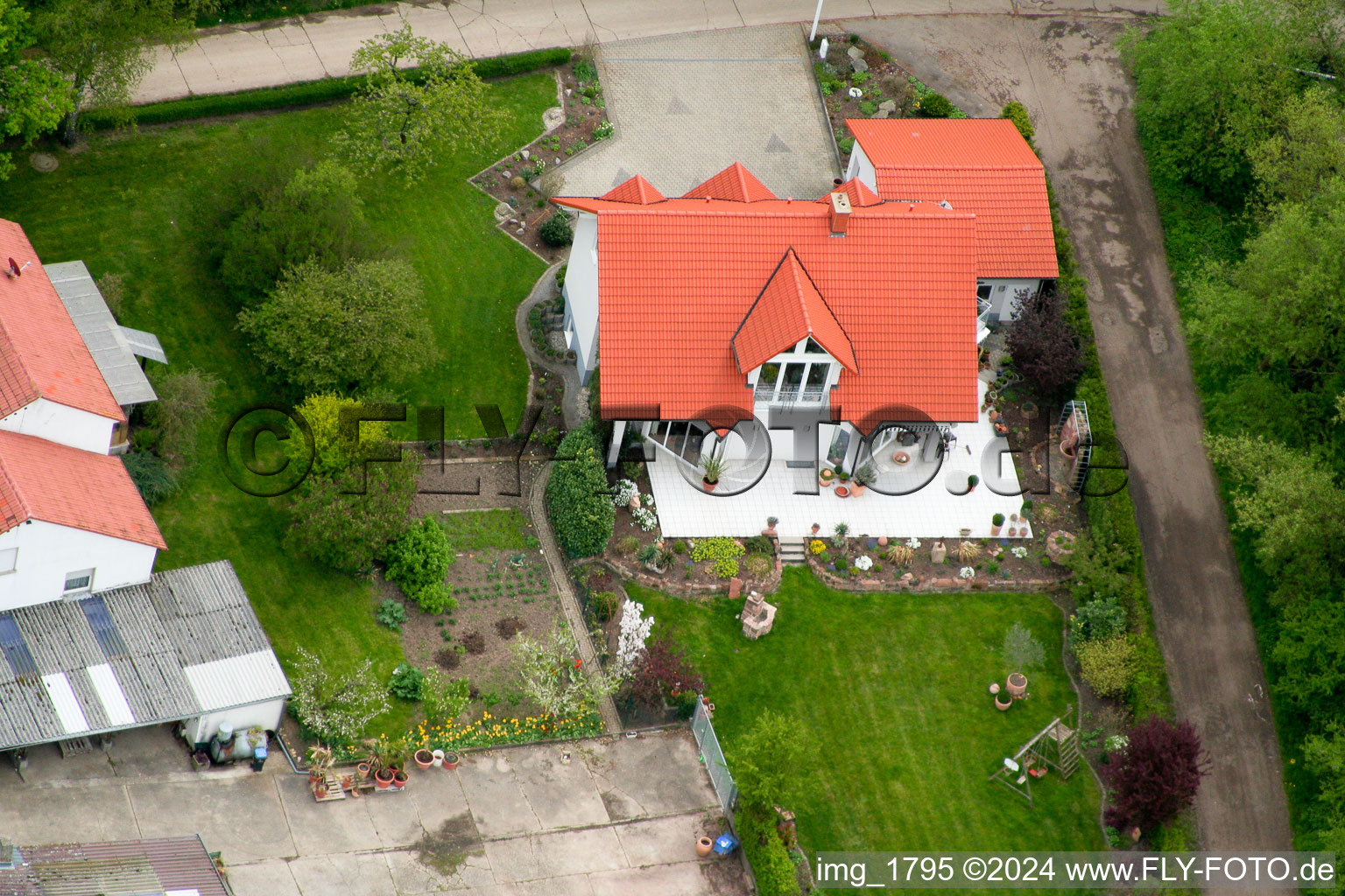 Aerial view of Winden in the state Rhineland-Palatinate, Germany