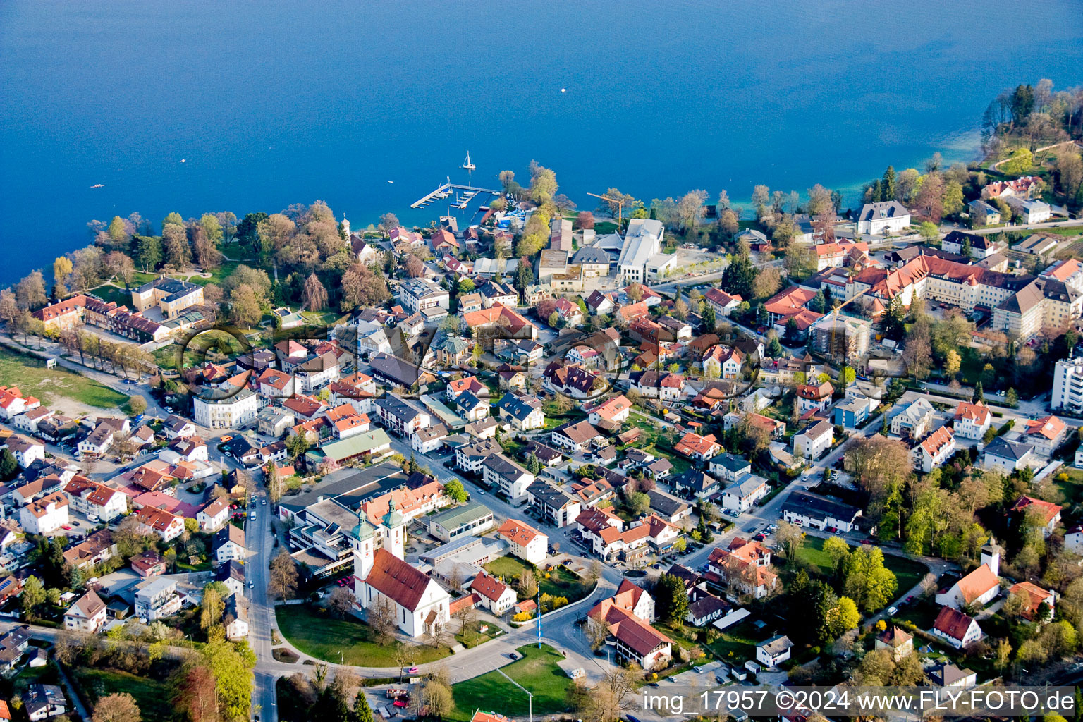 Village on the banks of the area Lake of Starnberg in Tutzing in the state Bavaria, Germany