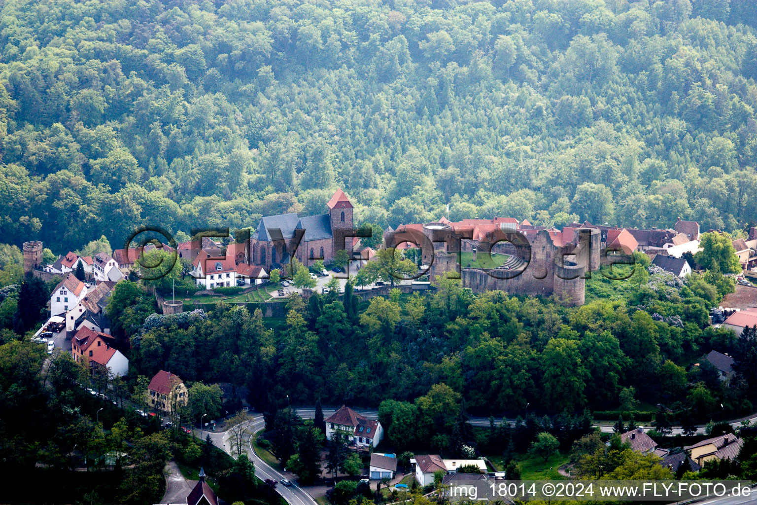 Ruins and vestiges of the former castle and fortress Neuleiningen in Neuleiningen in the state Rhineland-Palatinate