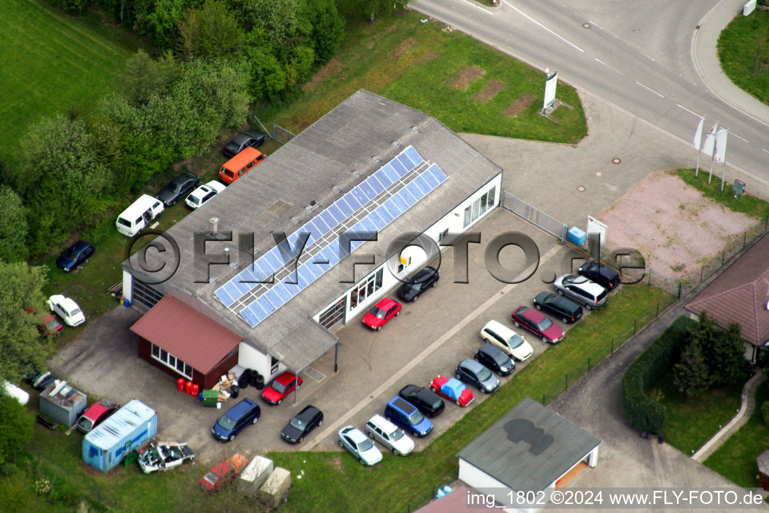 Aerial view of Citroen dealership Schwind in Winden in the state Rhineland-Palatinate, Germany