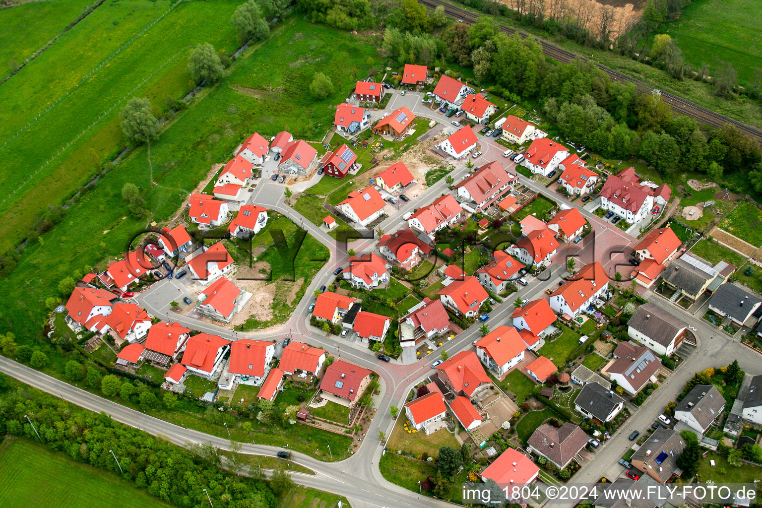 New development area in the NE in Winden in the state Rhineland-Palatinate, Germany