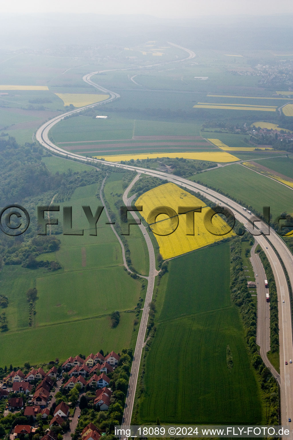 Oblique view of Neuleiningen in the state Rhineland-Palatinate, Germany