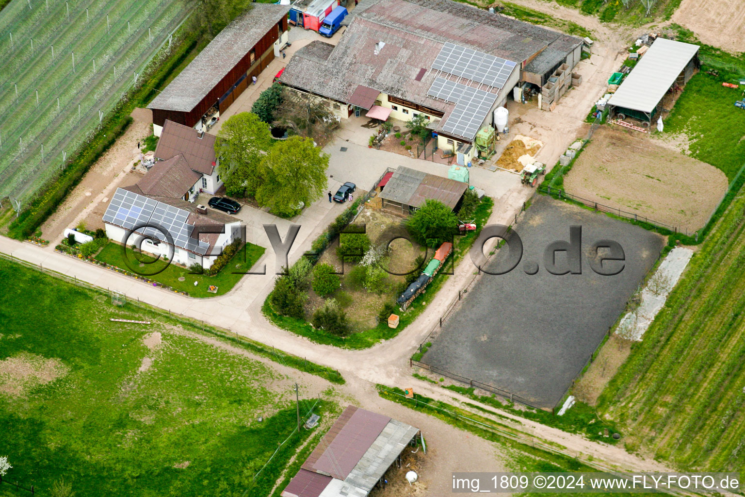 Oblique view of Lindenhof in Winden in the state Rhineland-Palatinate, Germany