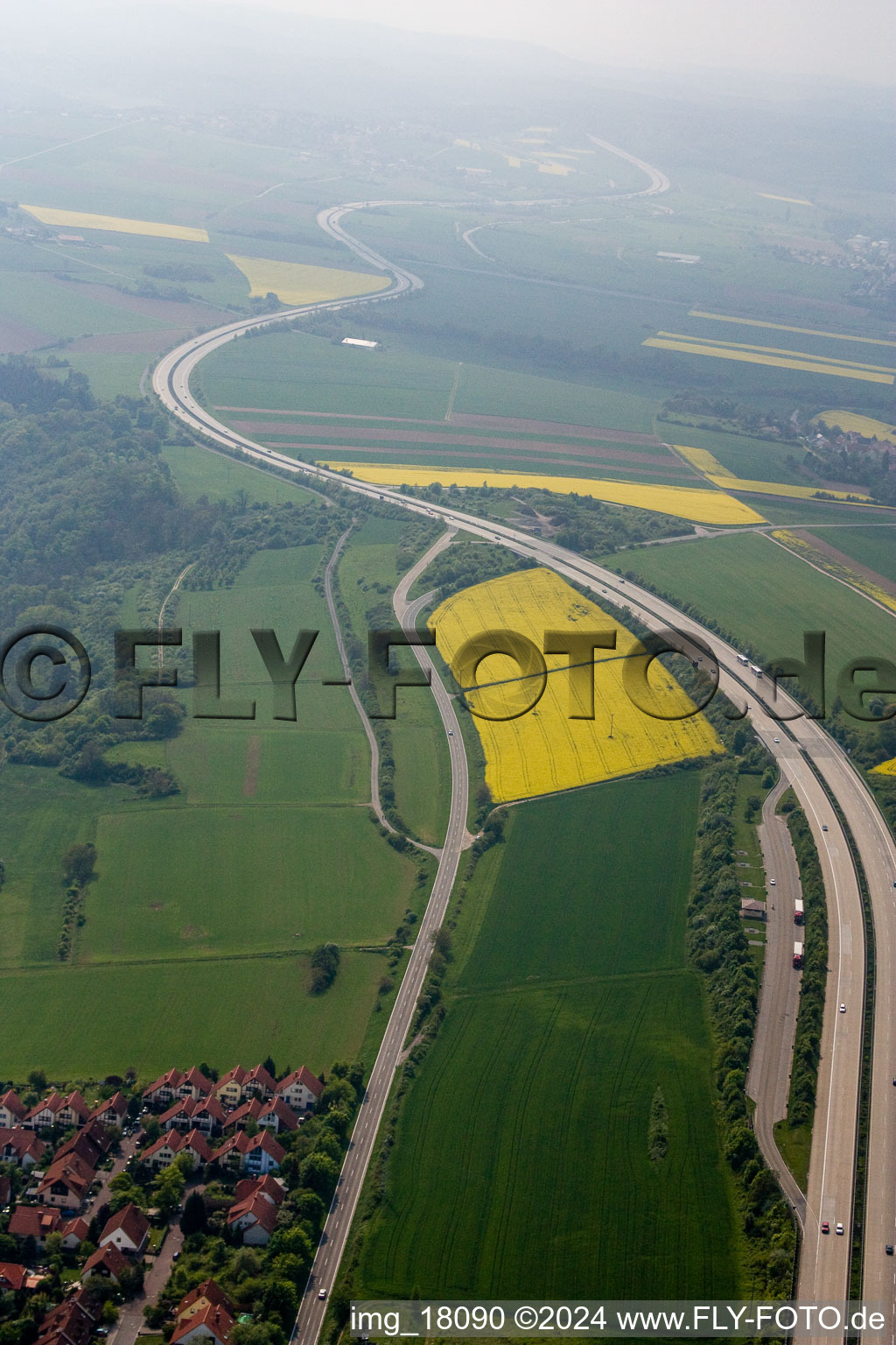 Neuleiningen in the state Rhineland-Palatinate, Germany from above