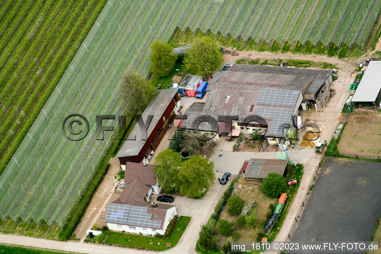 Lindenhof in Winden in the state Rhineland-Palatinate, Germany from above