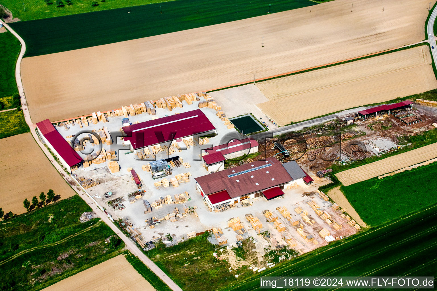 Niederrœdern in the state Bas-Rhin, France from a drone