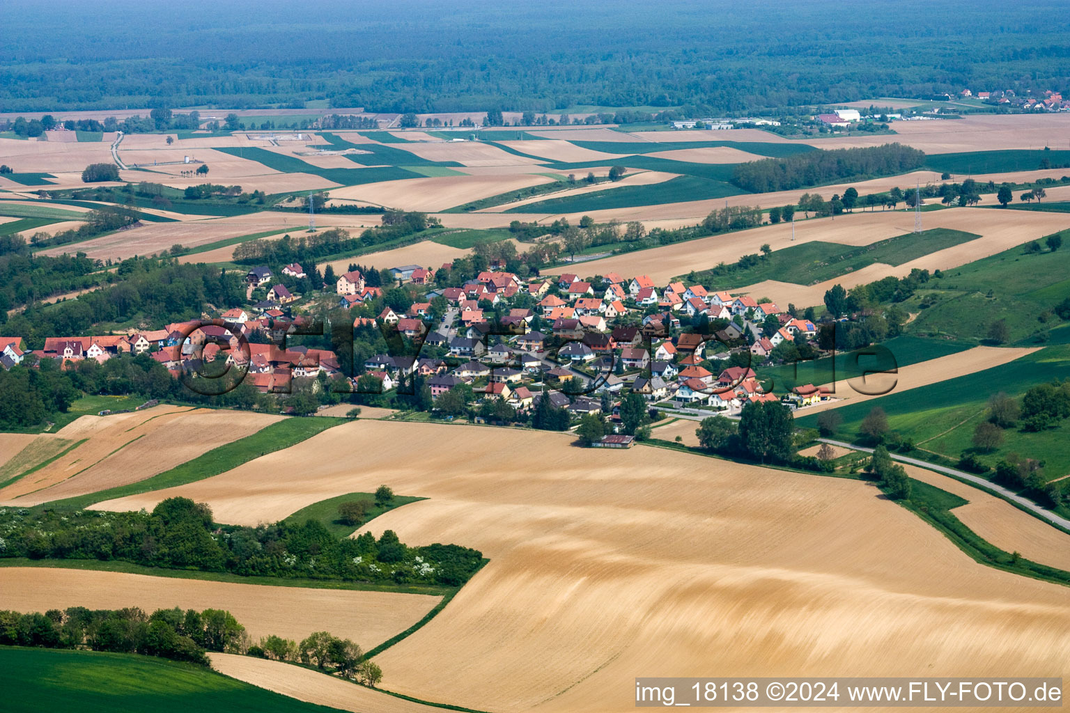 Neewiller-près-Lauterbourg in the state Bas-Rhin, France out of the air