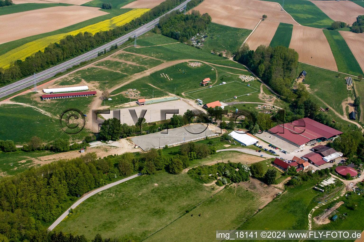 Haras de la Nee in Neewiller-près-Lauterbourg in the state Bas-Rhin, France out of the air