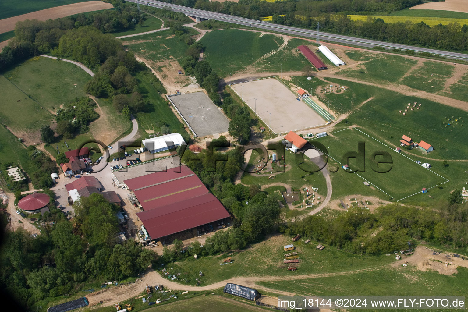 Bird's eye view of Haras de la Nee in Neewiller-près-Lauterbourg in the state Bas-Rhin, France