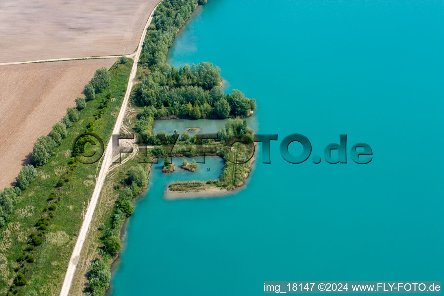 Quarry lake in Lauterbourg in the state Bas-Rhin, France